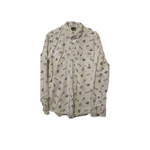 Fantastic Beasts by Hot Topic Mens White Casual Button Front Shirt Size Large